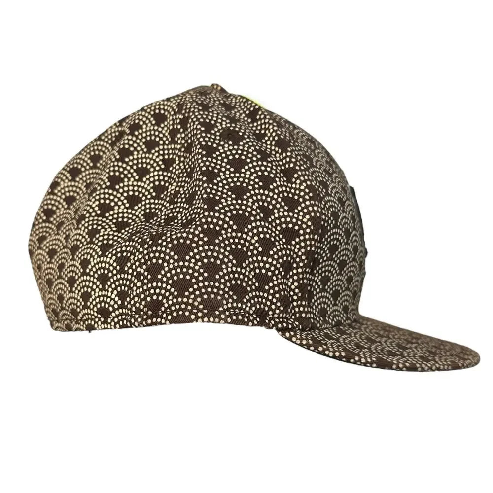 LA Dodgers MLB Men's Fitted Baseball Cap Brown Monogram All Over Print 7 5/8